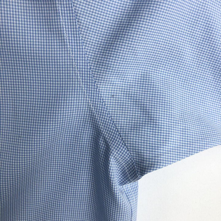 Brooks Brothers Est.1818 Gingham Check Short Sleeve Button Down Check Shirt Men's Size L cotton Blue type light blue Vintage Second Hand