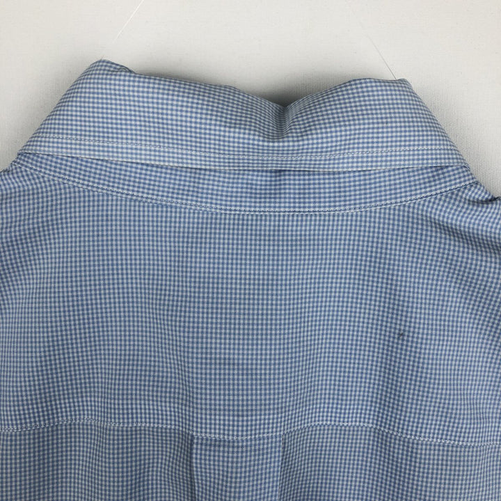 Brooks Brothers Est.1818 Gingham Check Short Sleeve Button Down Check Shirt Men's Size L cotton Blue type light blue Vintage Second Hand