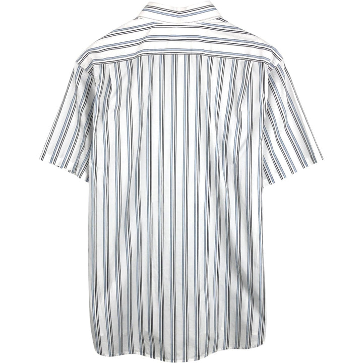 Lacoste Multi-Stripe Short-Sleeve Button-Down Striped Shirt, Men's Size XL (approx.) cotton white type Vintage Second Hand