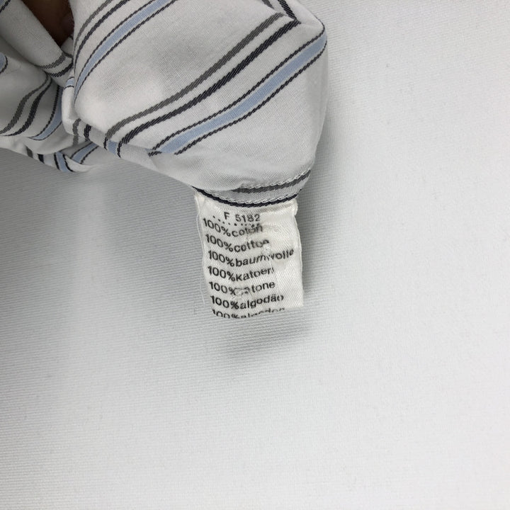 Lacoste Multi-Stripe Short-Sleeve Button-Down Striped Shirt, Men's Size XL (approx.) cotton white type Vintage Second Hand