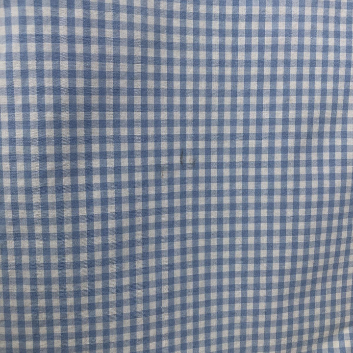 Brooks Brothers 346 Gingham Check Short-Sleeve Button-Down Check Shirt, Men's Size XL (approx.) cotton Blue type light blue Vintage Second Hand