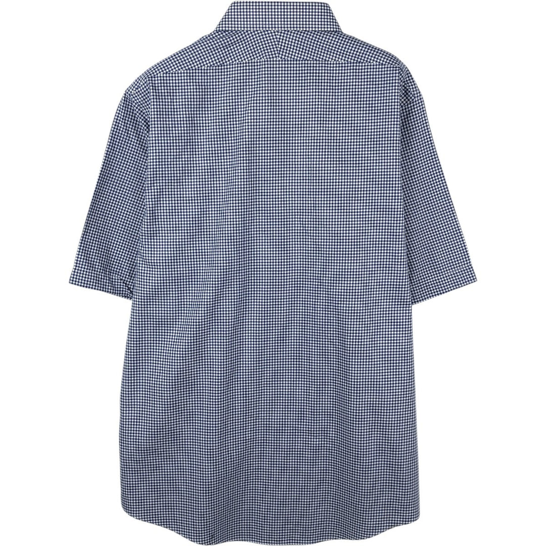 Brooks Brothers 1818 REGENT Gingham Check Short-Sleeve Cotton Check Shirt cotton blue type Vintage Second Hand