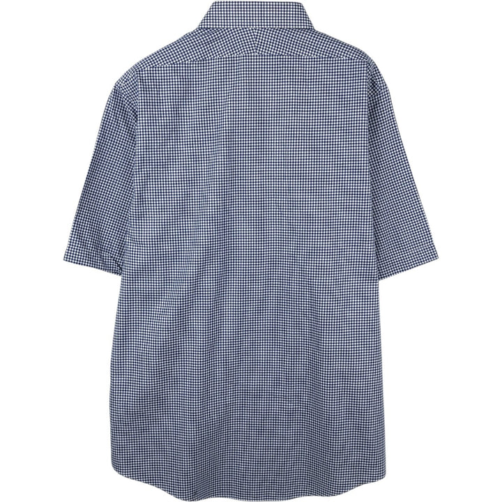 Brooks Brothers 1818 REGENT Gingham Check Short-Sleeve Cotton Check Shirt cotton blue type Vintage Second Hand