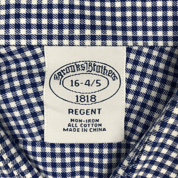 Brooks Brothers 1818 REGENT Gingham Check Short-Sleeve Cotton Check Shirt cotton blue type Vintage Second Hand