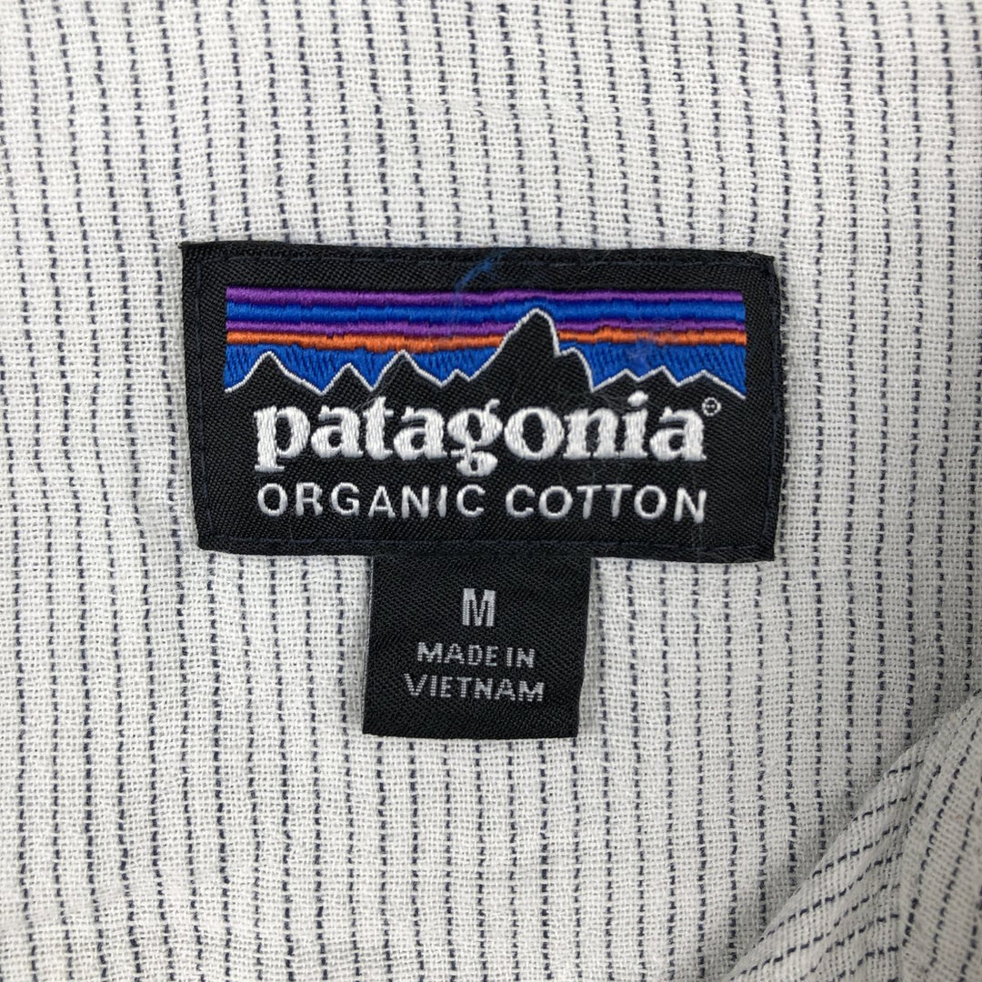 Patagonia Organic Cotton 52931SP16 Stairsman Shirt, Short Sleeve, Cotton Stripe Shirt, Boxy Shirt Organic cotton Beige type Vintage Second Hand