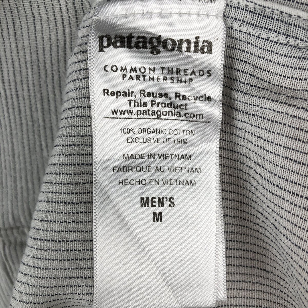 Patagonia Organic Cotton 52931SP16 Stairsman Shirt, Short Sleeve, Cotton Stripe Shirt, Boxy Shirt Organic cotton Beige type Vintage Second Hand