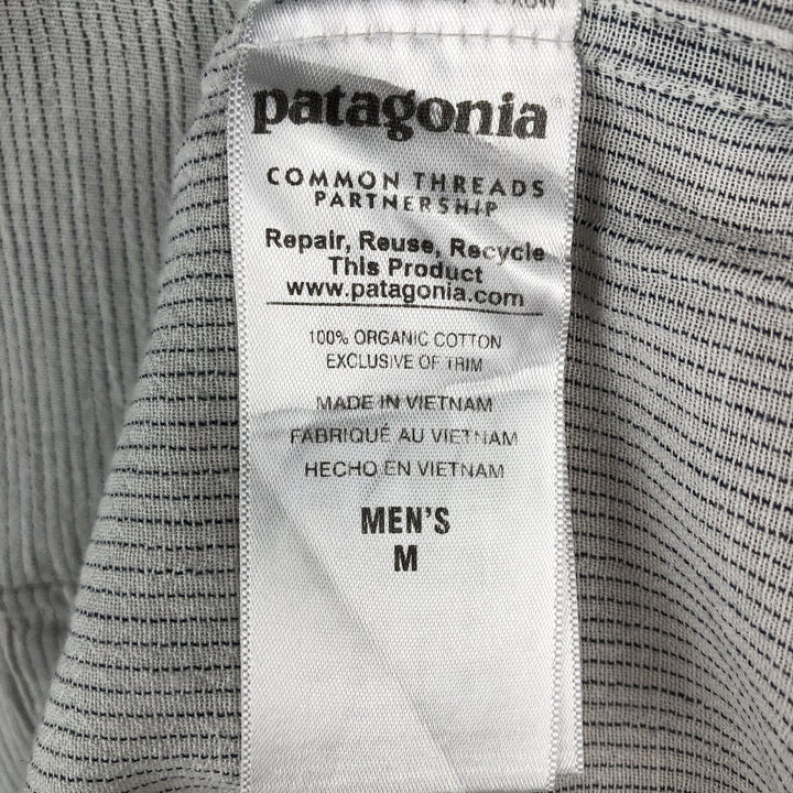 Patagonia Organic Cotton 52931SP16 Stairsman Shirt, Short Sleeve, Cotton Stripe Shirt, Boxy Shirt Organic cotton Beige type Vintage Second Hand