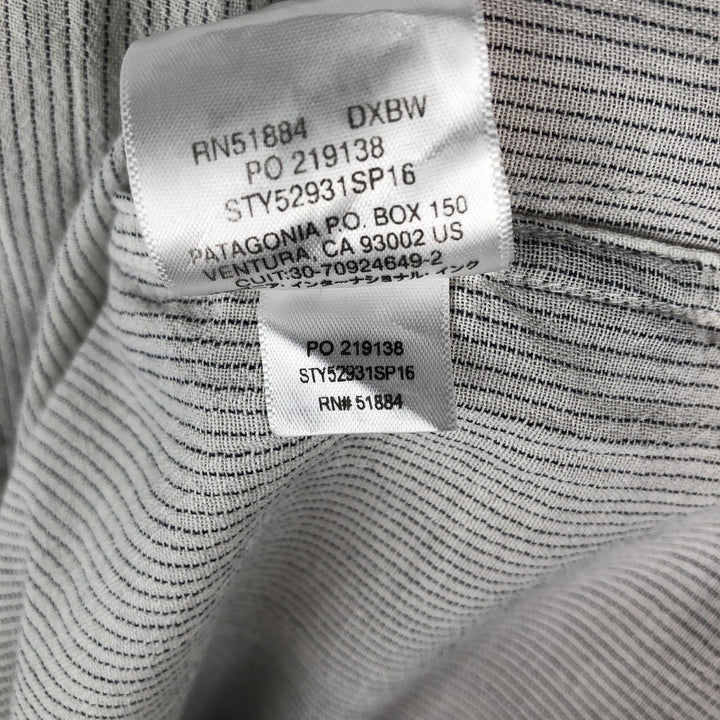 Patagonia Organic Cotton 52931SP16 Stairsman Shirt, Short Sleeve, Cotton Stripe Shirt, Boxy Shirt Organic cotton Beige type Vintage Second Hand