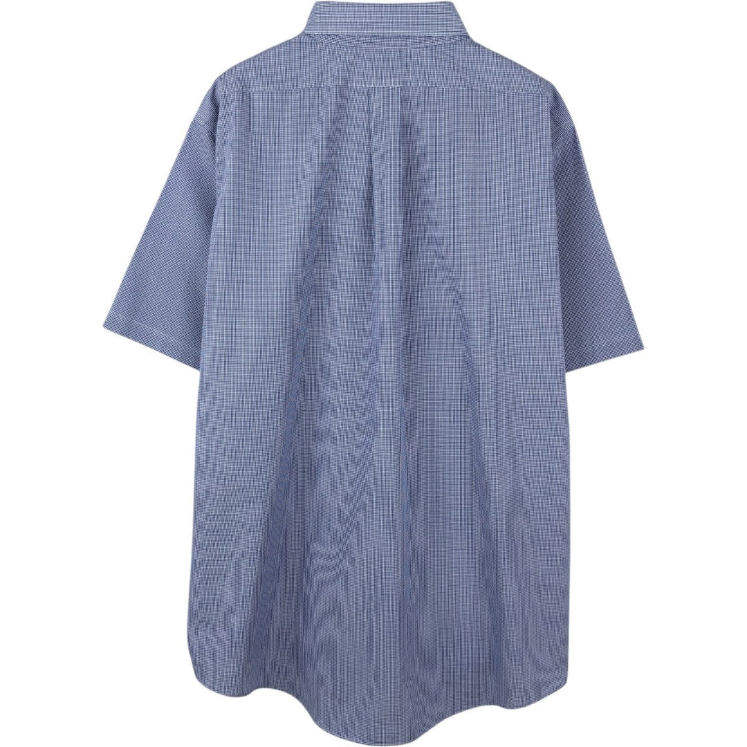 Brooks Brothers Est.1818 Short Sleeve Button-Down Check Shirt, Men's XL cotton blue type Vintage Second Hand