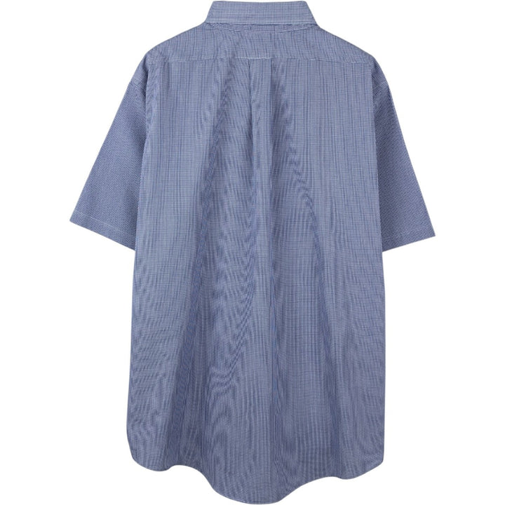 Brooks Brothers Est.1818 Short Sleeve Button-Down Check Shirt, Men's XL cotton blue type Vintage Second Hand