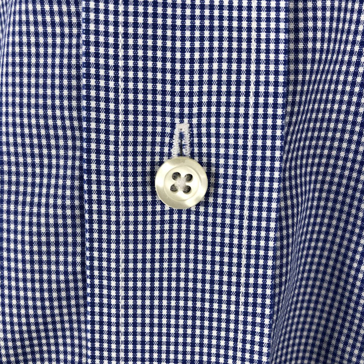 Brooks Brothers Est.1818 Short Sleeve Button-Down Check Shirt, Men's XL cotton blue type Vintage Second Hand