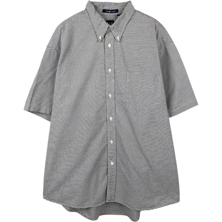 90'S GAP Old GAP The BIG Oxford Short-Sleeve Button-Down Check Shirt Men's XL (approx.) Vintage cotton Charcoal Vintage Second Hand