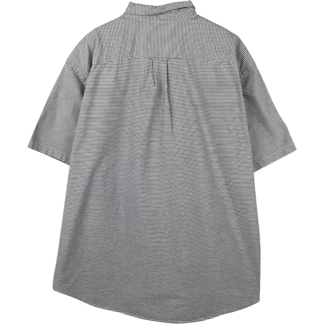 90'S GAP Old GAP The BIG Oxford Short-Sleeve Button-Down Check Shirt Men's XL (approx.) Vintage cotton Charcoal Vintage Second Hand