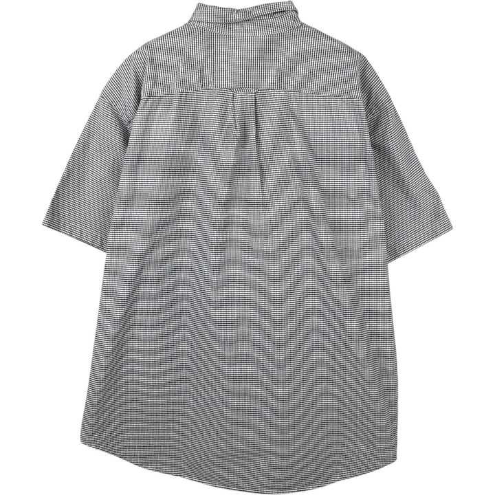 90'S GAP Old GAP The BIG Oxford Short-Sleeve Button-Down Check Shirt Men's XL (approx.) Vintage cotton Charcoal Vintage Second Hand
