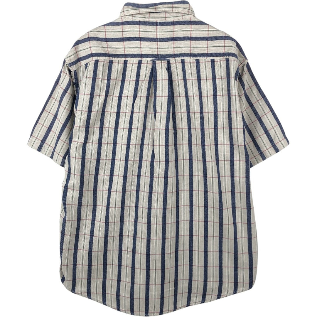 Vintage 80s-90'S Eddie Bauer Black Tag Short Sleeve Cotton Check Shirt, Men's Size XL cotton Beige type Vintage Second Hand