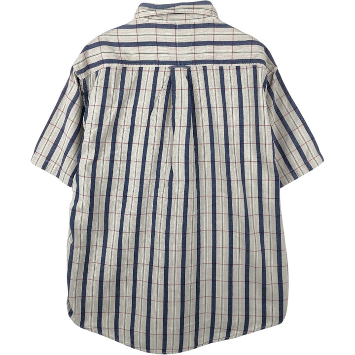 Vintage 80s-90'S Eddie Bauer Black Tag Short Sleeve Cotton Check Shirt, Men's Size XL cotton Beige type Vintage Second Hand