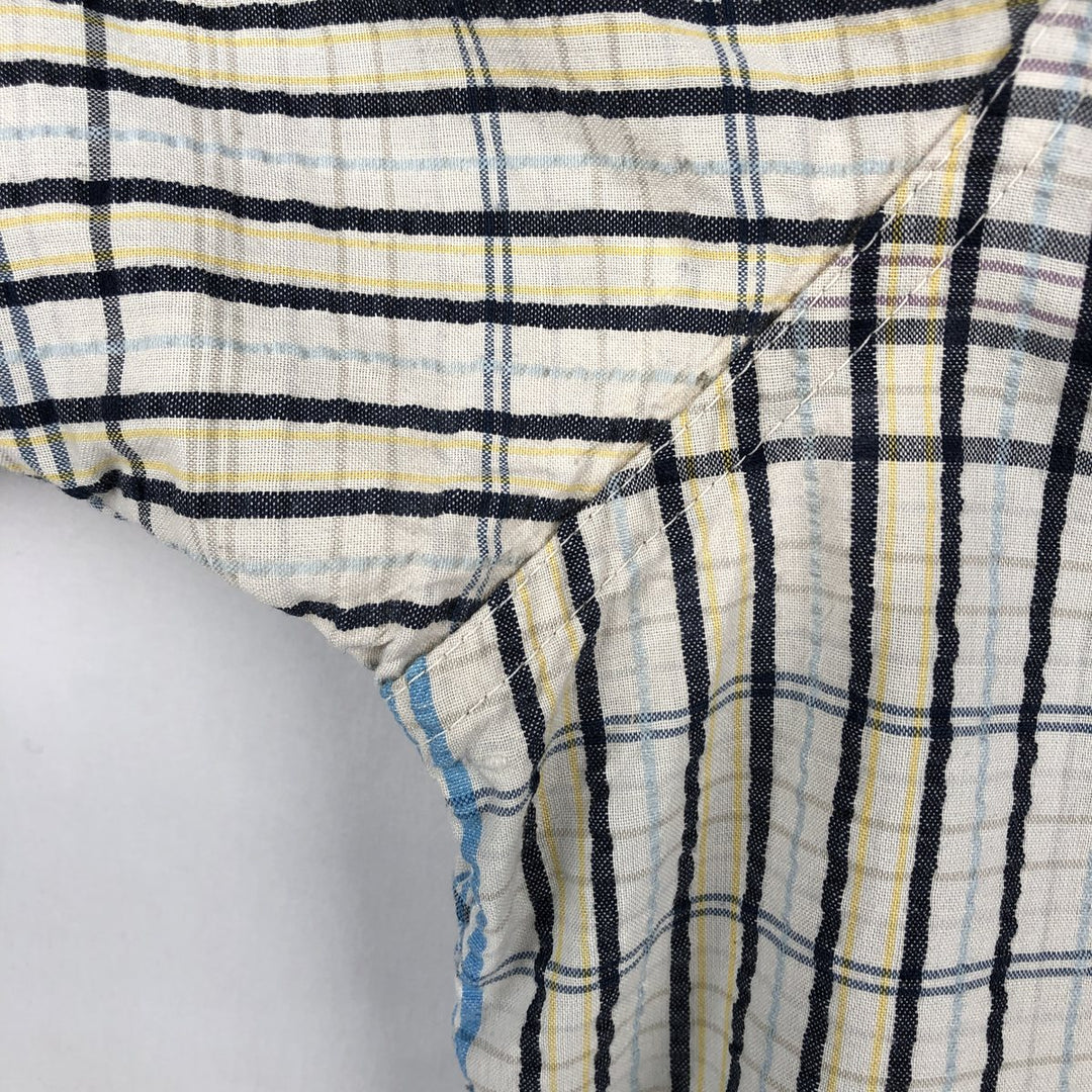 Patagonia 53004SP15 Packerwear Shirt, Check Pattern, Seersucker, Short Sleeve, Polyester Shirt, Boxy Shirt, Men's XL Equivalent polyester white type Vintage Second Hand
