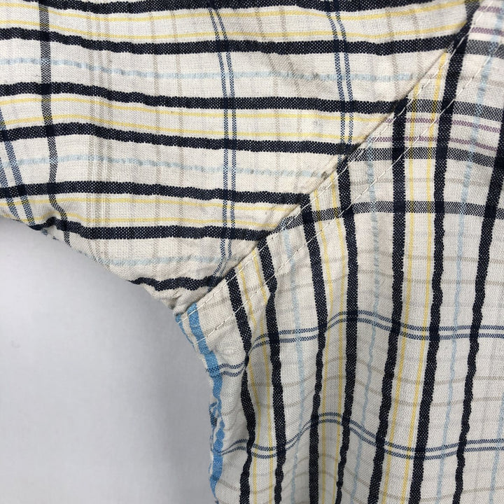 Patagonia 53004SP15 Packerwear Shirt, Check Pattern, Seersucker, Short Sleeve, Polyester Shirt, Boxy Shirt, Men's XL Equivalent polyester white type Vintage Second Hand