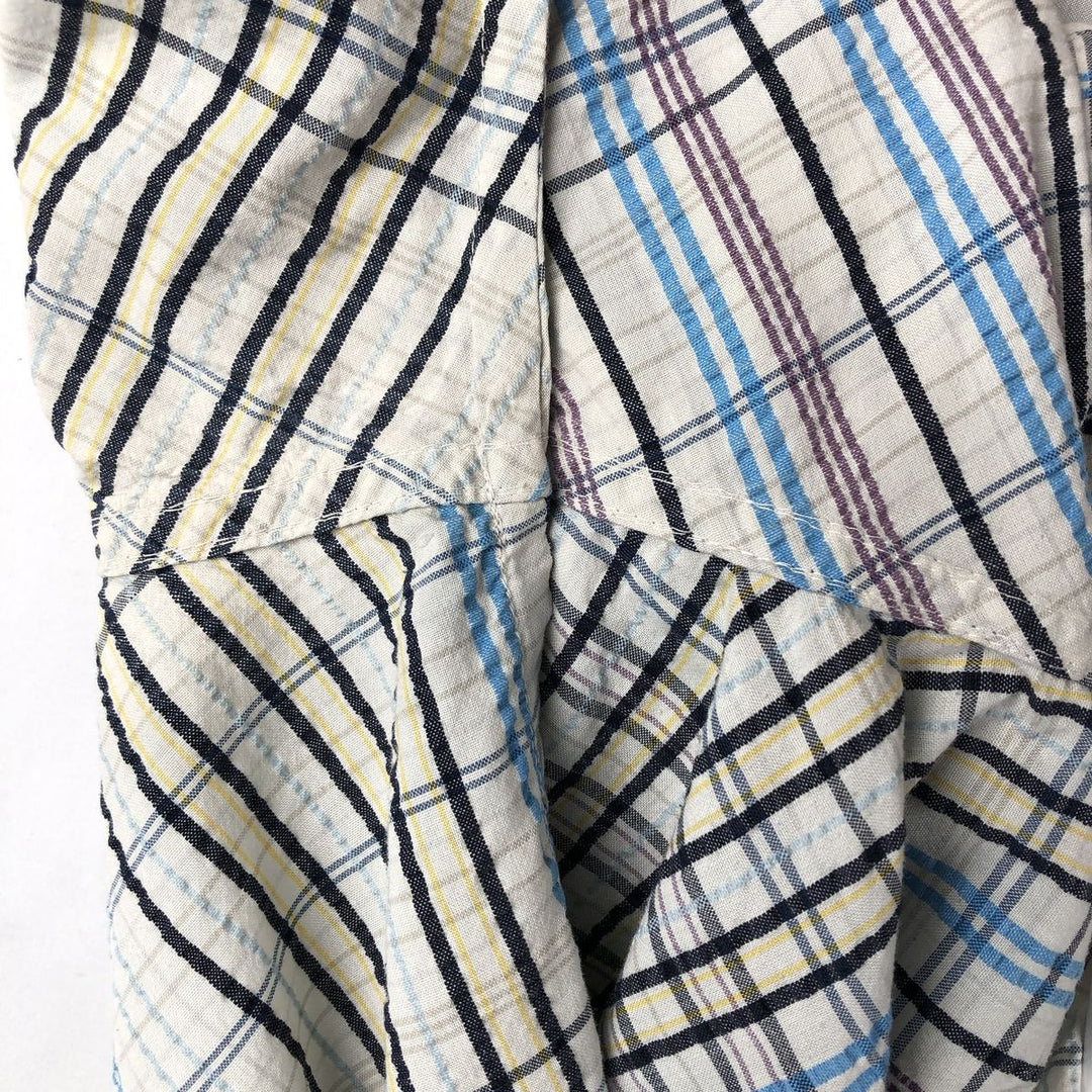Patagonia 53004SP15 Packerwear Shirt, Check Pattern, Seersucker, Short Sleeve, Polyester Shirt, Boxy Shirt, Men's XL Equivalent polyester white type Vintage Second Hand