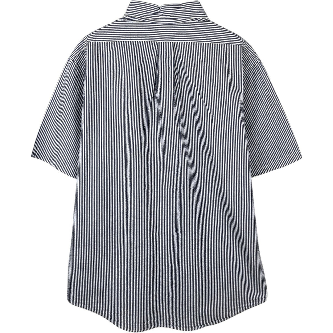 Brooks Brothers Est.1818 REGENT Seersucker short sleeve button down striped shirt Men's XL size cotton blue type Vintage Second Hand