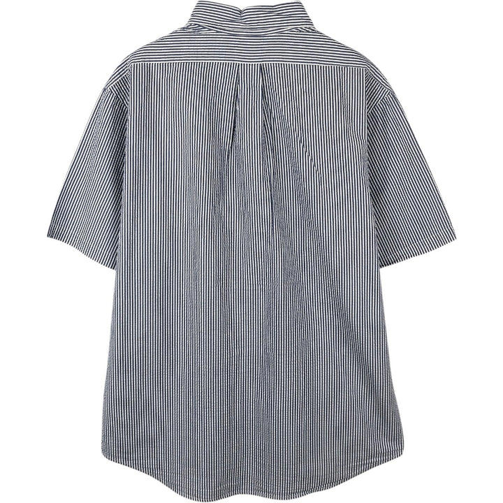Brooks Brothers Est.1818 REGENT Seersucker short sleeve button down striped shirt Men's XL size cotton blue type Vintage Second Hand