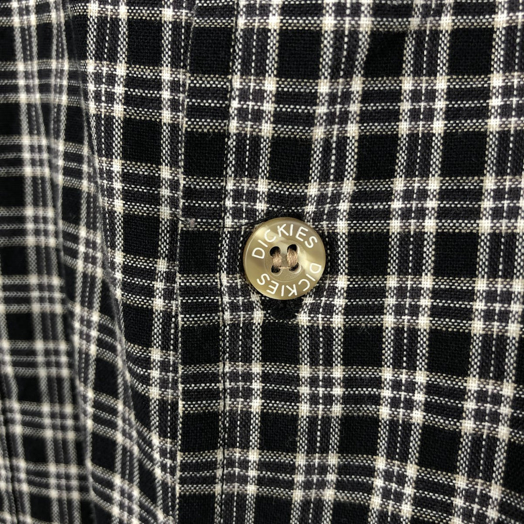 Dickies Check Pattern Short-Sleeve Work Shirt, Men's XXL (approx.) cotton black type Vintage Second Hand