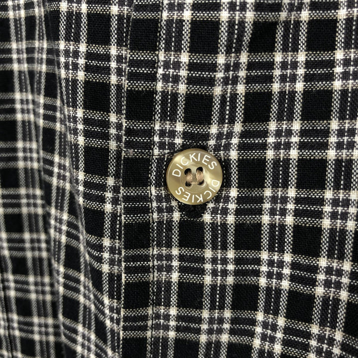 Dickies Check Pattern Short-Sleeve Work Shirt, Men's XXL (approx.) cotton black type Vintage Second Hand