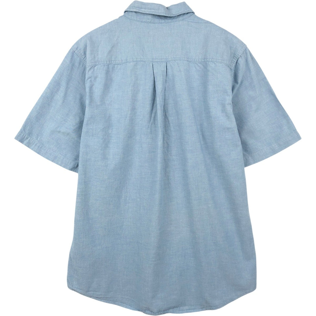 Carhartt Short-Sleeve Chambray Shirt, Men's Size L (approx.) cotton Blue type light blue Vintage Second Hand