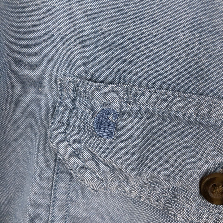 Carhartt Short-Sleeve Chambray Shirt, Men's Size L (approx.) cotton Blue type light blue Vintage Second Hand