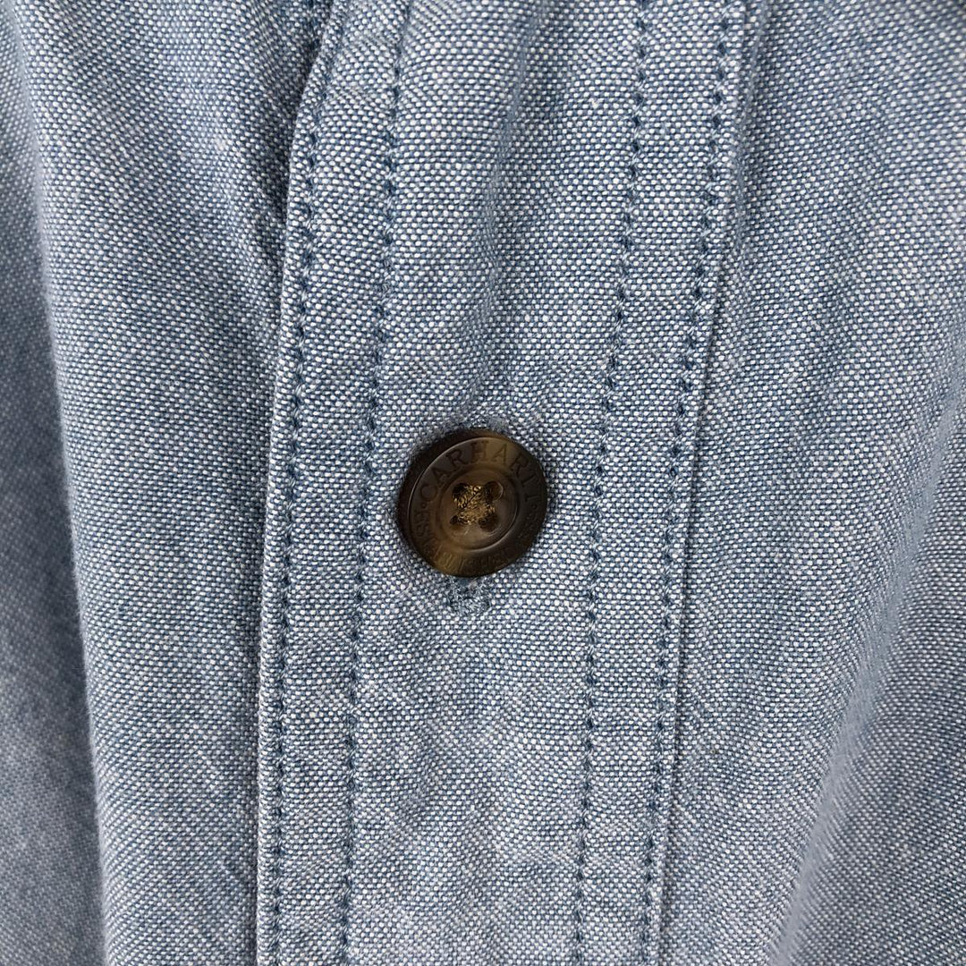 Carhartt Short-Sleeve Chambray Shirt, Men's Size L (approx.) cotton Blue type light blue Vintage Second Hand