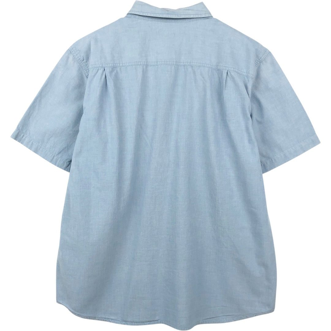 Carhartt Relaxed Fit Button-Down Short-Sleeve Chambray Shirt, Men's Size XL (approx.) cotton Blue type light blue Vintage Second Hand