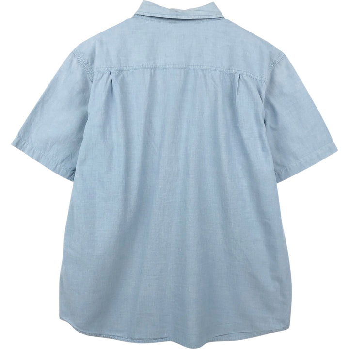 Carhartt Relaxed Fit Button-Down Short-Sleeve Chambray Shirt, Men's Size XL (approx.) cotton Blue type light blue Vintage Second Hand