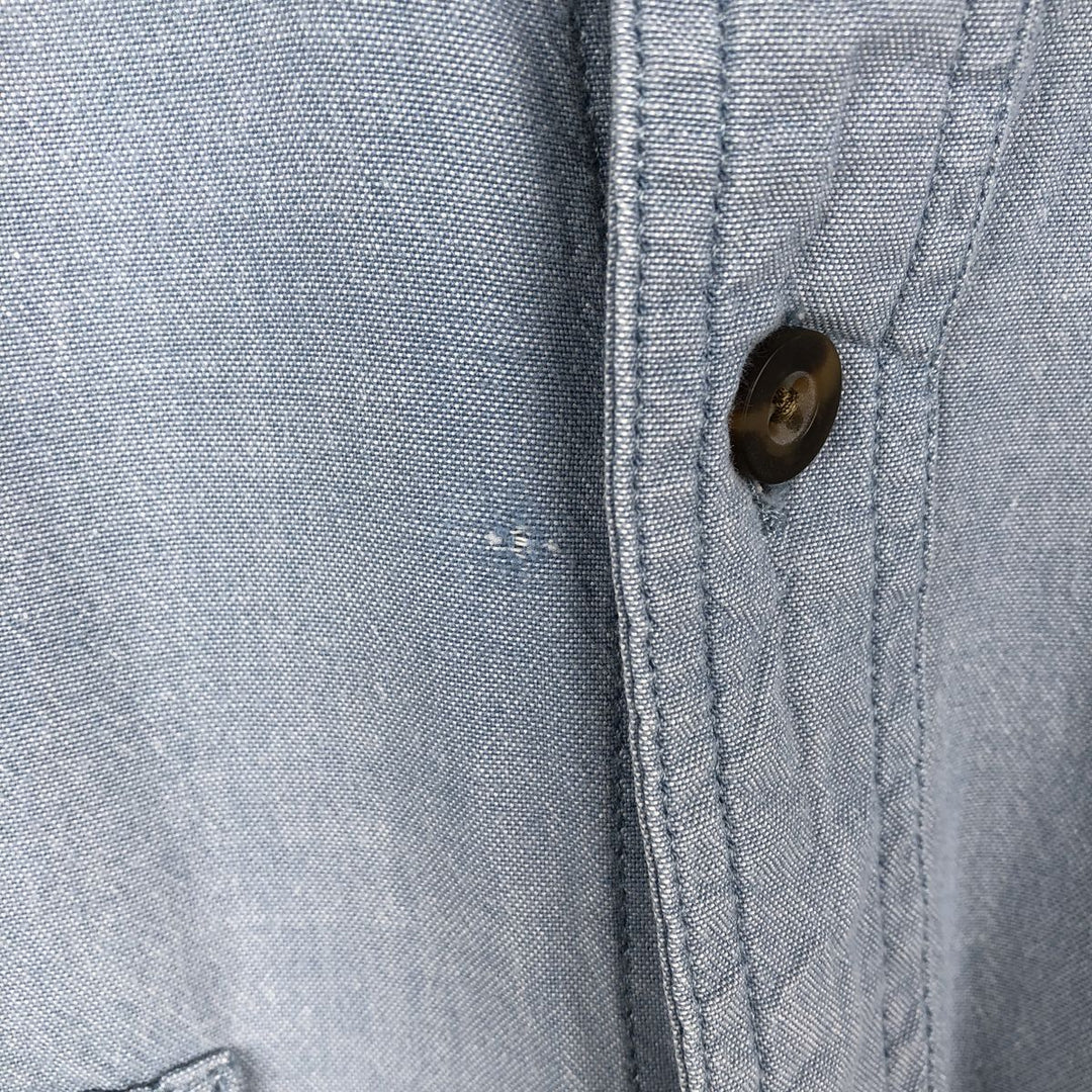 Carhartt Relaxed Fit Button-Down Short-Sleeve Chambray Shirt, Men's Size XL (approx.) cotton Blue type light blue Vintage Second Hand