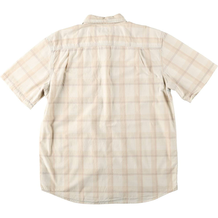 Carhartt RELAXED FIT Check Pattern Short Sleeve Work Shirt, Men's L size cotton unbleached Vintage Second Hand