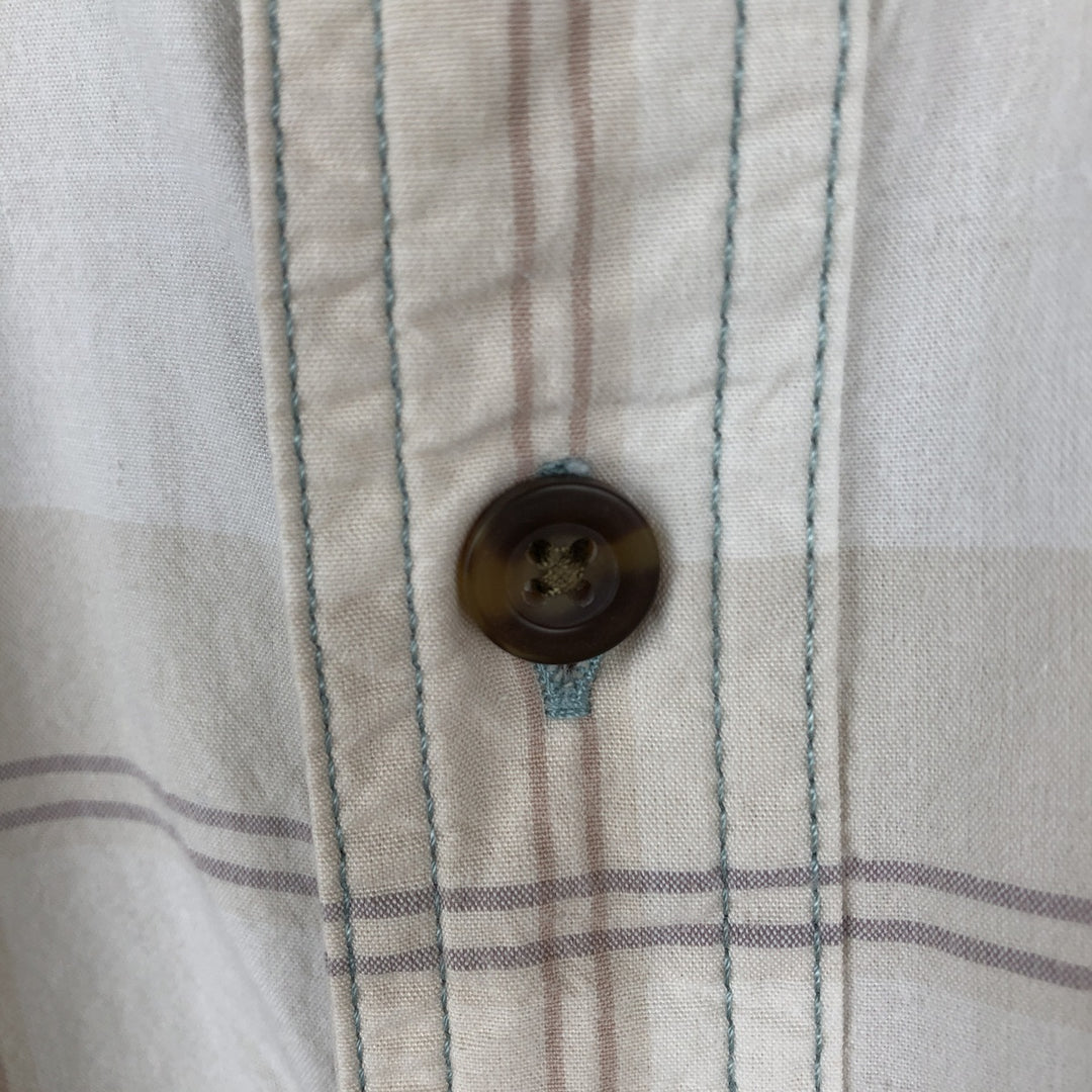 Carhartt RELAXED FIT Check Pattern Short Sleeve Work Shirt, Men's L size cotton unbleached Vintage Second Hand