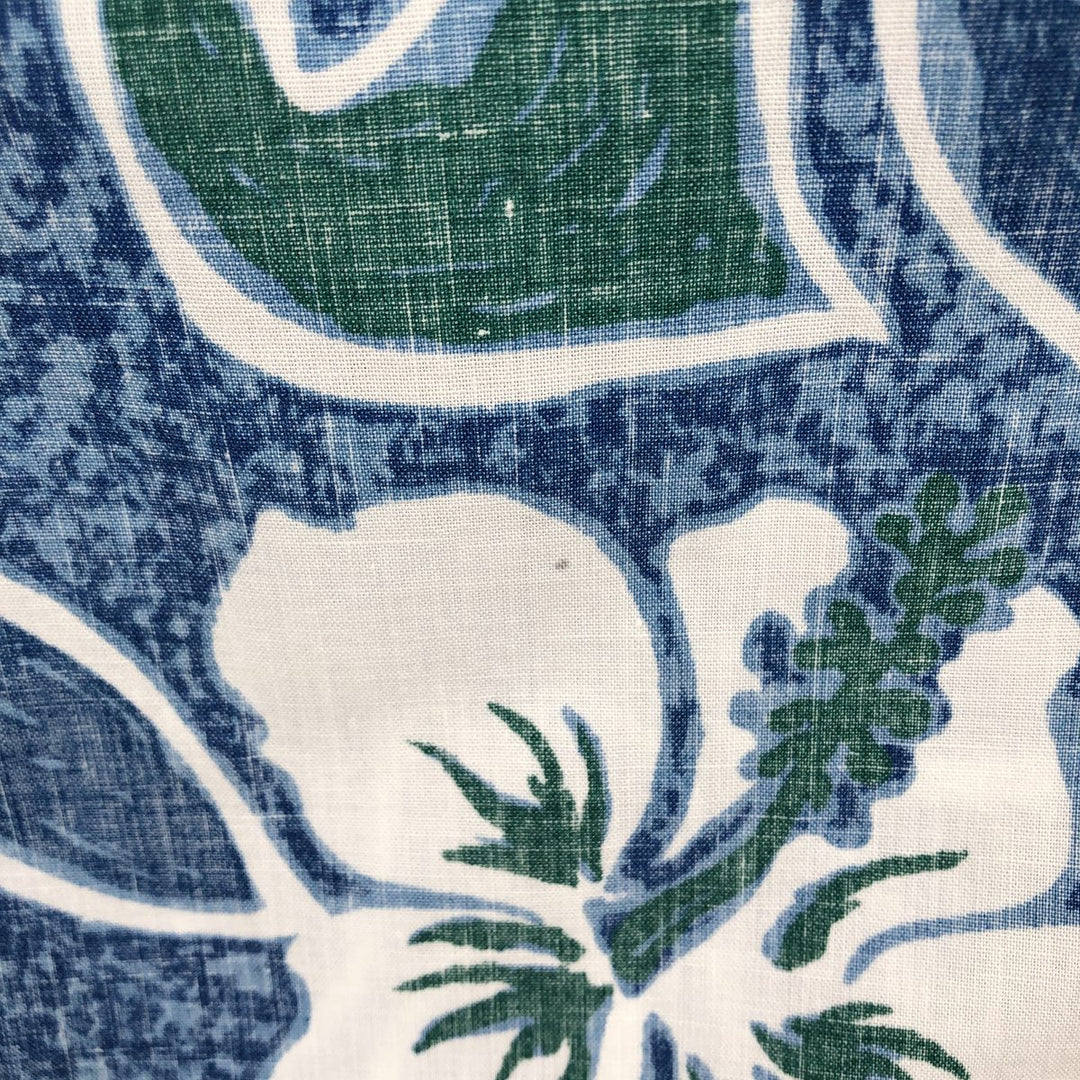 90'S Reyn Spooner Swimsuit Bikini Tag All-over Hibiscus Pattern Button-down Hawaiian Aloha Shirt Made in Hawaii cotton blue type Vintage Second Hand
