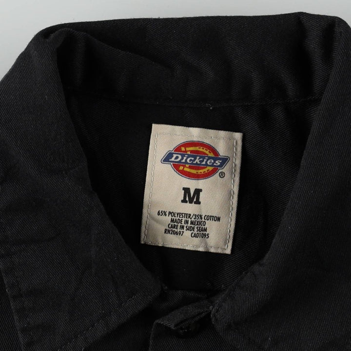 Dickies Short Sleeve Work Shirt Box Shirt Men's M Size polyester black type Vintage Second Hand