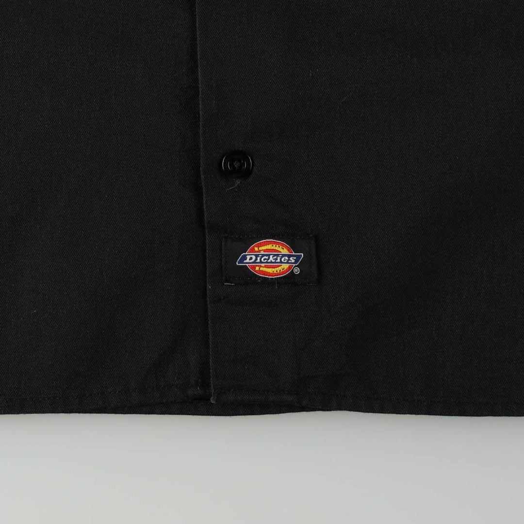 Dickies Short Sleeve Work Shirt Box Shirt Men's M Size polyester black type Vintage Second Hand