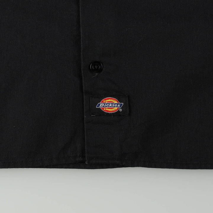 Dickies Short Sleeve Work Shirt Box Shirt Men's M Size polyester black type Vintage Second Hand