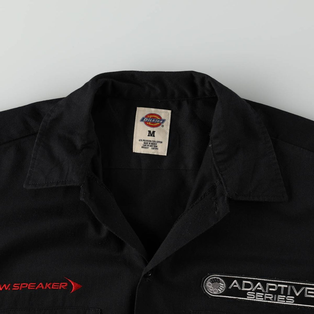 Dickies Short Sleeve Work Shirt Box Shirt Men's M Size polyester black type Vintage Second Hand