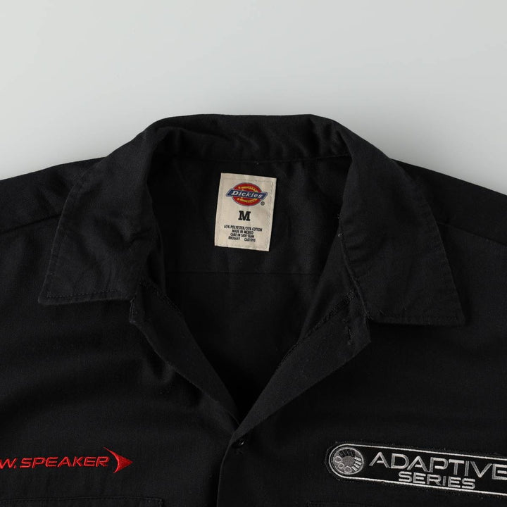 Dickies Short Sleeve Work Shirt Box Shirt Men's M Size polyester black type Vintage Second Hand