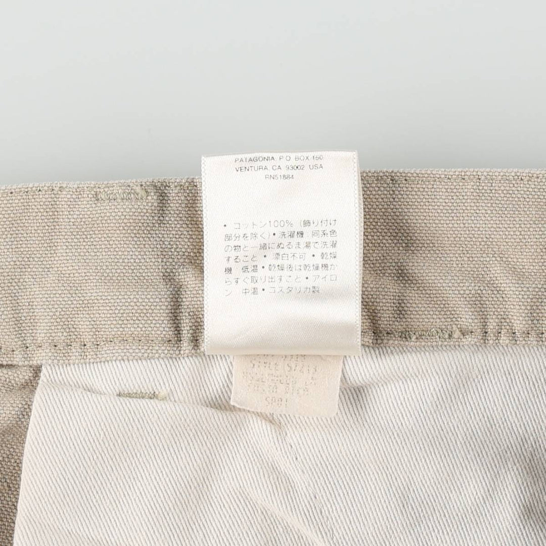 2000'S Patagonia Organic Cotton Stand-Up Shorts 57213SP01 Duck Canvas Shorts Men's W31 (approx.) cotton Beige type Vintage Second Hand