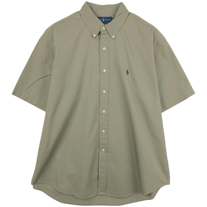 Ralph Lauren BLAKE short sleeve button down shirt, men's XL size cotton Khaki type Vintage Second Hand