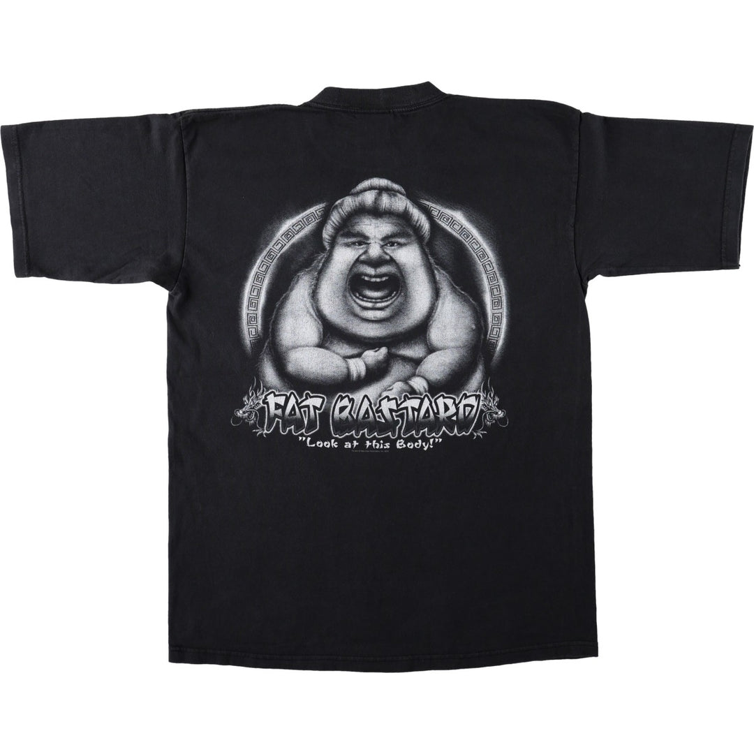 2000'S Austin Powers character print T-shirt, men's size L (approx.) cotton black type Vintage Second Hand