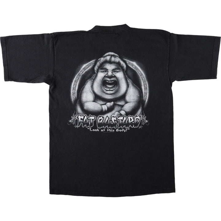 2000'S Austin Powers character print T-shirt, men's size L (approx.) cotton black type Vintage Second Hand