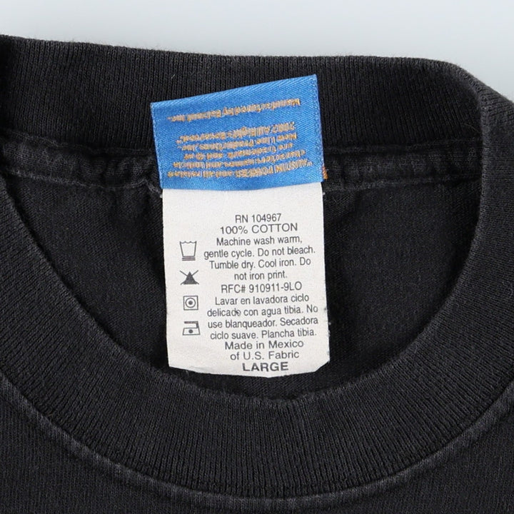 2000'S Austin Powers character print T-shirt, men's size L (approx.) cotton black type Vintage Second Hand