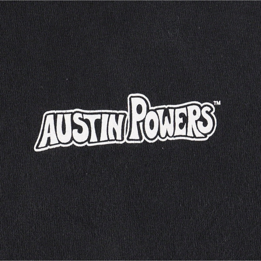 2000'S Austin Powers character print T-shirt, men's size L (approx.) cotton black type Vintage Second Hand