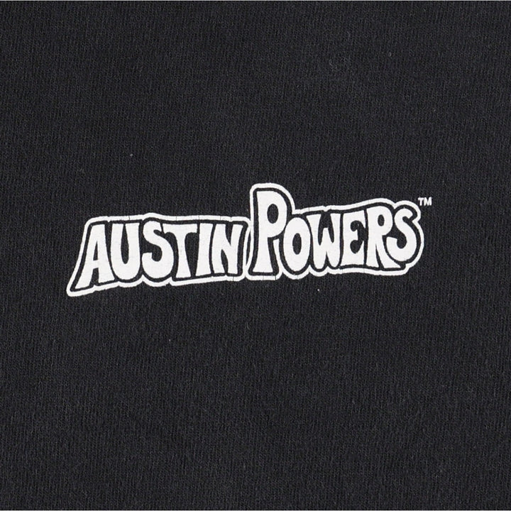 2000'S Austin Powers character print T-shirt, men's size L (approx.) cotton black type Vintage Second Hand