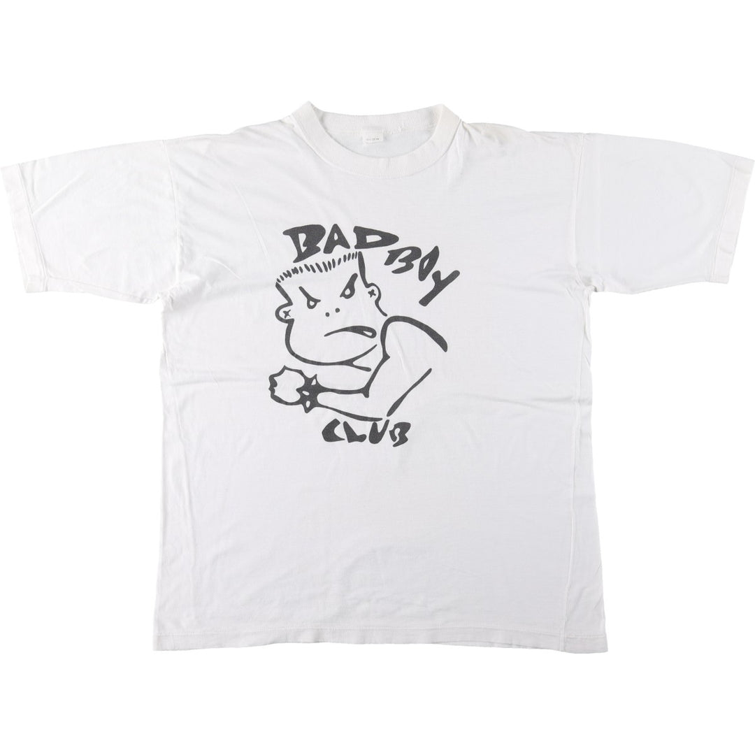 90'S Bad Boy Club surf/skate t-shirt, men's size M (approx.), crew neck, vintage. cotton white type Vintage Second Hand