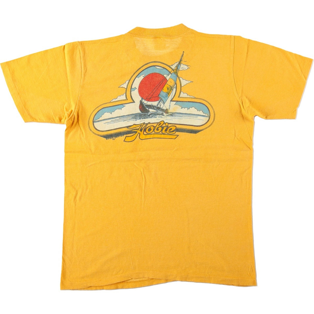 70'S Stedman Hobie Surf Skate T-Shirt, Made in USA, Men's Size M (approx.), Vintage cotton yellow type Vintage Second Hand